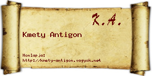 Kmety Antigon névjegykártya